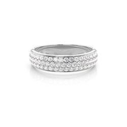 Pave Setting Round Diamond Half Eternity Ring