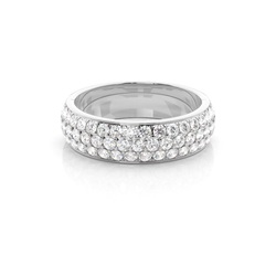 Pavé Innfatning Rund Diamant Halv Evighetsring