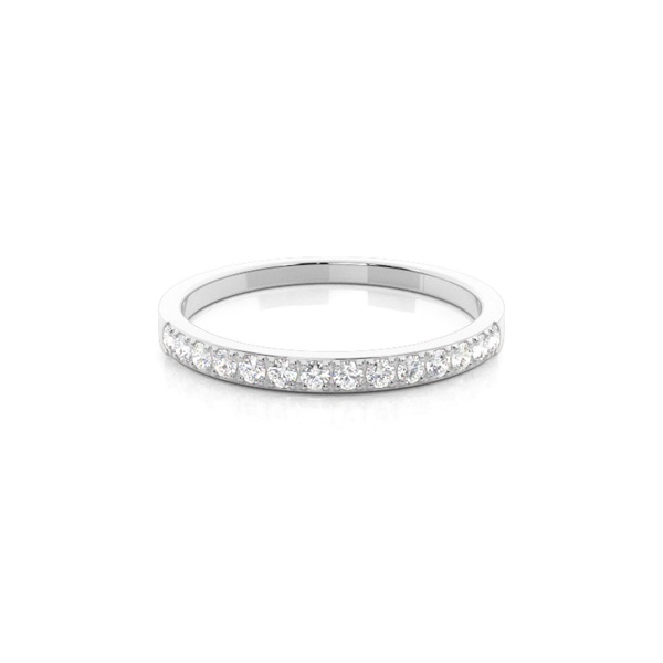 Prong Setting Round Diamond Half Eternity Ring