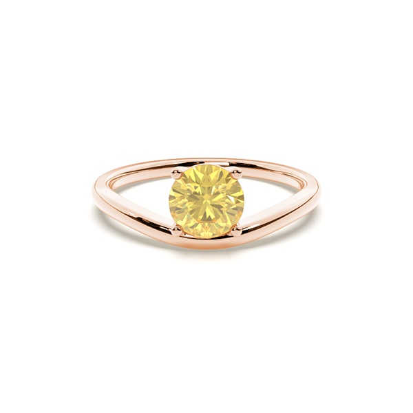 Prong Setting Yellow Diamond Solitaire Engagement Ring