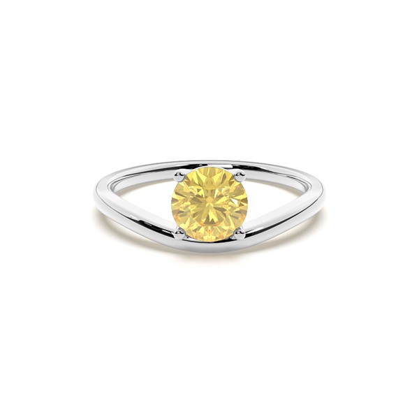 Prong Setting Yellow Diamond Solitaire Engagement Ring
