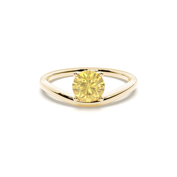Prong Setting Yellow Diamond Solitaire Engagement Ring