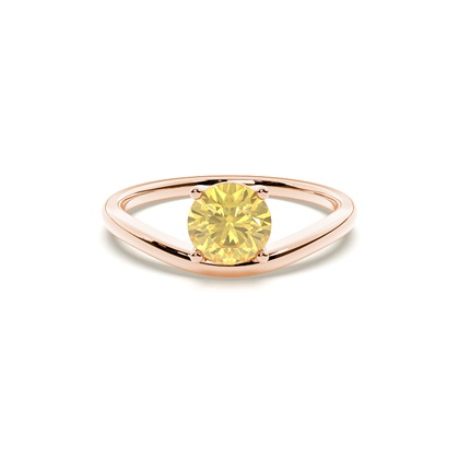 Prong Setting Yellow Diamond Solitaire Engagement Ring