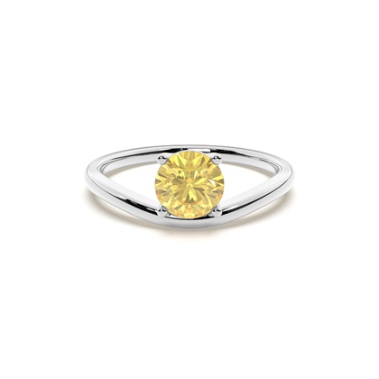 Prong Setting Yellow Diamond Solitaire Engagement Ring