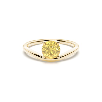Prong Setting Yellow Diamond Solitaire Engagement Ring