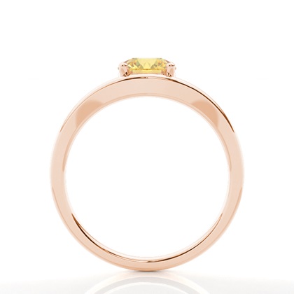 Solitär-Verlobungsring mit gelben Diamanten in Krappenfassung