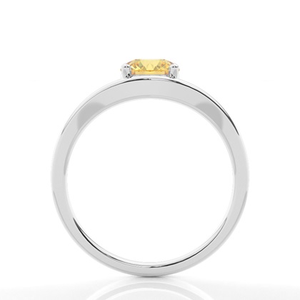 Solitär-Verlobungsring mit gelben Diamanten in Krappenfassung