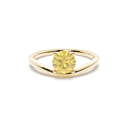 Prong Setting Yellow Diamond Solitaire Engagement Ring