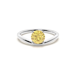 Solitär-Verlobungsring mit gelben Diamanten in Krappenfassung