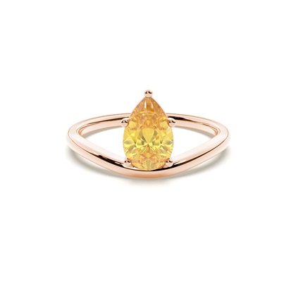 Prong Setting Yellow Diamond Solitaire Engagement Ring