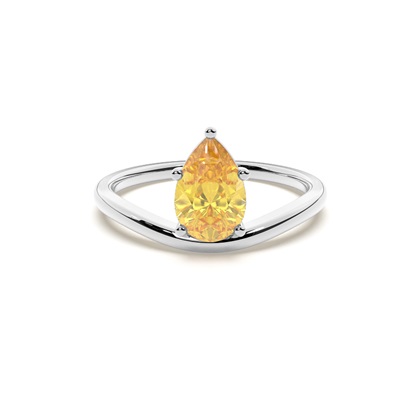 Prong Setting Yellow Diamond Solitaire Engagement Ring