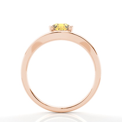 Solitär-Verlobungsring mit gelben Diamanten in Krappenfassung