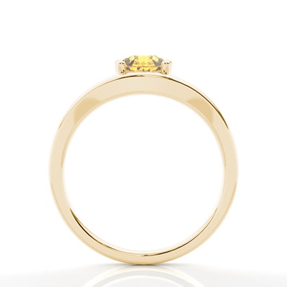 Solitär-Verlobungsring mit gelben Diamanten in Krappenfassung