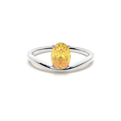 Prong Setting Yellow Diamond Solitaire Engagement Ring