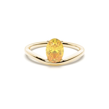 Prong Setting Yellow Diamond Solitaire Engagement Ring