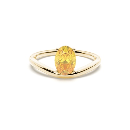 Prong Setting Yellow Diamond Solitaire Engagement Ring