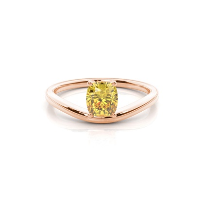 Prong Setting Yellow Diamond Solitaire Engagement Ring