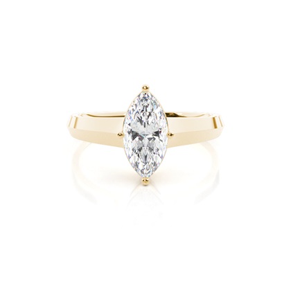 Yellow Gold Solitaire Diamond Rings 