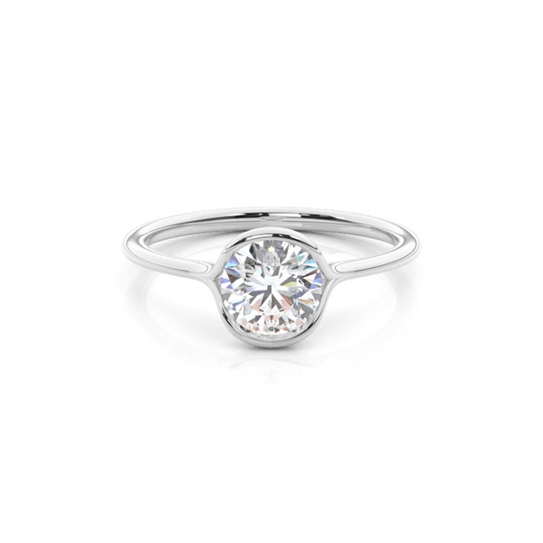 Semi Bezel Setting Solitaire Engagement Ring