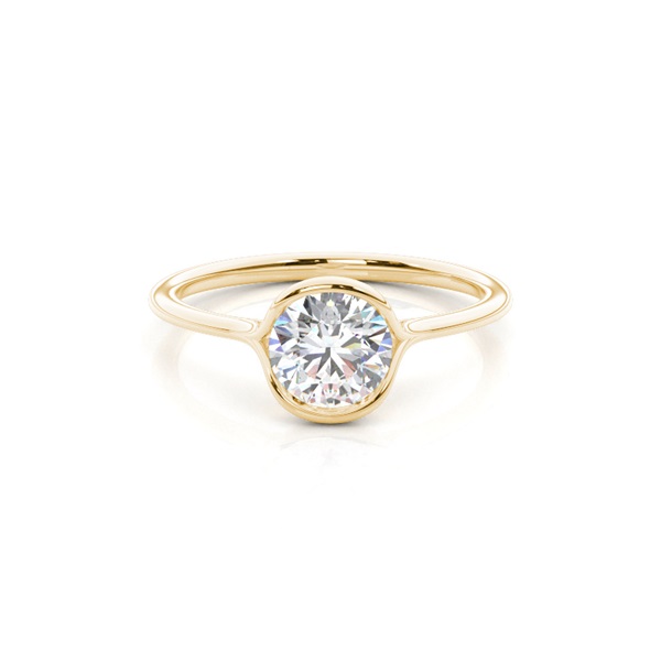 Semi Bezel Setting Solitaire Engagement Ring
