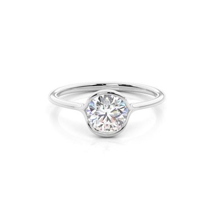 Semi Bezel Setting Solitaire Engagement Ring