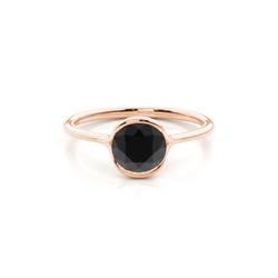 Semi Lünette Solitaire Black Diamant Verlobungsring