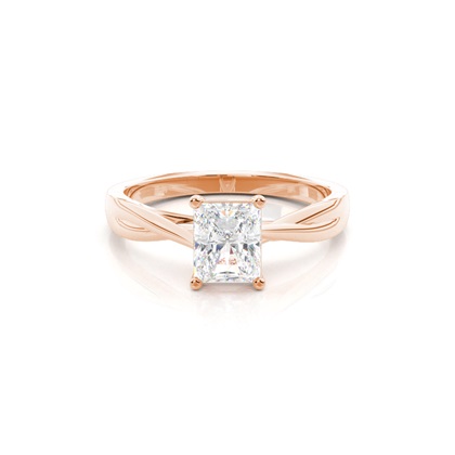 Radiant Rose Gold Solitaire Diamond Rings