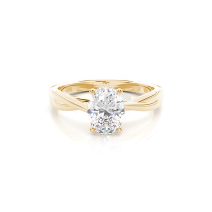 Oval Yellow Gold Solitaire Diamond Rings