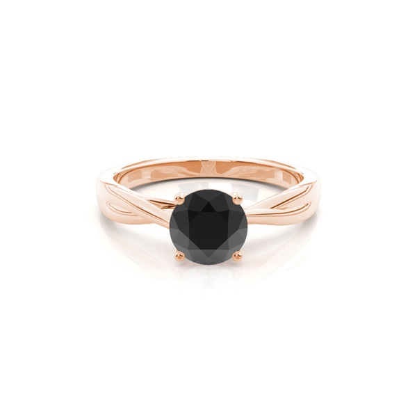 Prong Setting Solitaire Black Diamond Engagement Ring