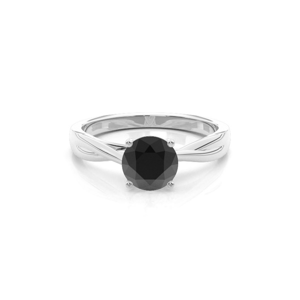 Prong Setting Solitaire Black Diamond Engagement Ring