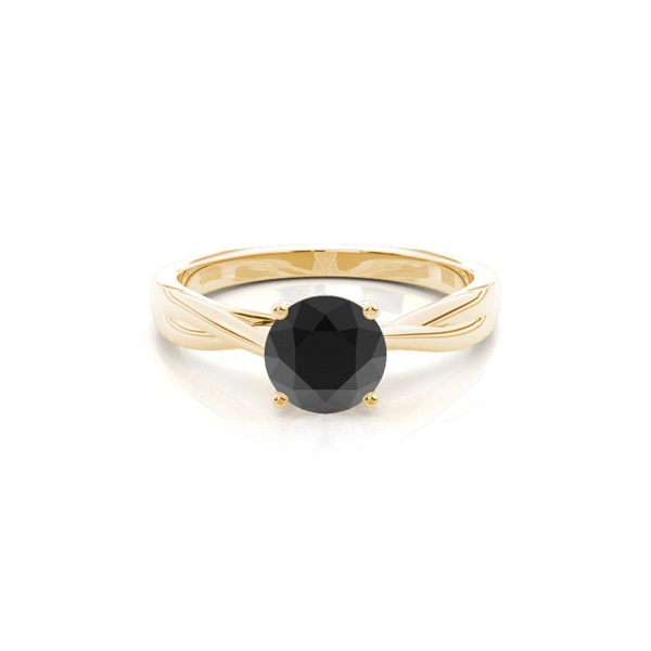 Prong Setting Solitaire Black Diamond Engagement Ring