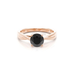 Prong-Einstellung Solitaire Black Diamant-Verlobungsring