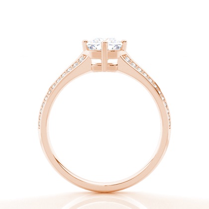 Prong Round Side Stone Moissanit Verlobungsring