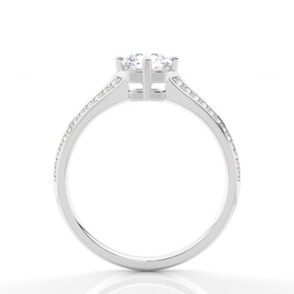 Cushion Side Stone Diamond Rings