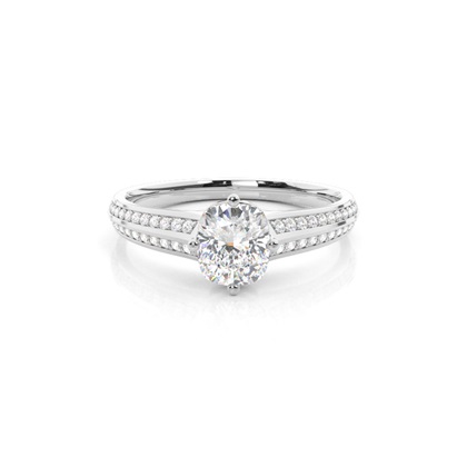 Cushion Side Stone Diamond Rings