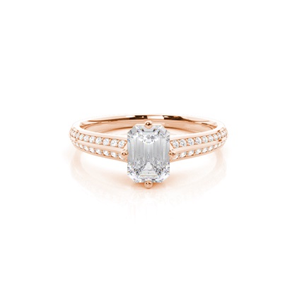 Prong Round Side Stone Moissanite Engagement Ring