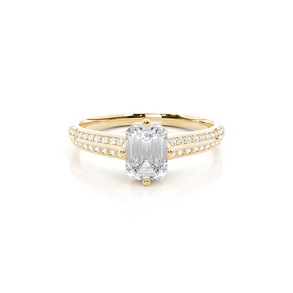 Prong Round Side Stone Moissanite Engagement Ring