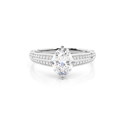 Oval Side Stone Diamond Rings