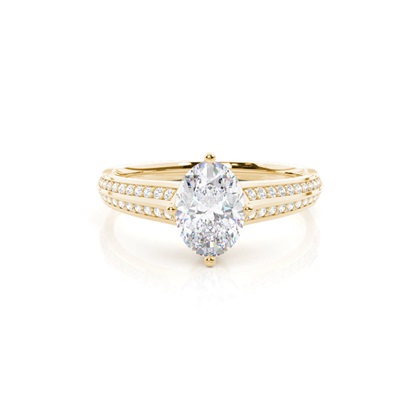 Prong Round Side Stone Moissanite Engagement Ring