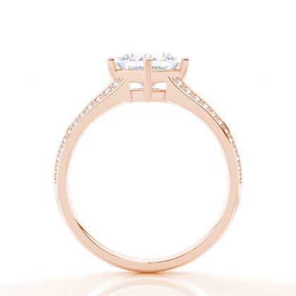 Prong Round Side Stone Moissanit Verlobungsring