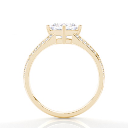 Prong Round Side Stone Moissanit Verlobungsring