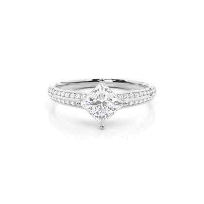 Princess Side Stone Diamond Rings