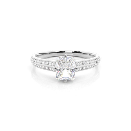 Radiant Side Stone Diamond Rings