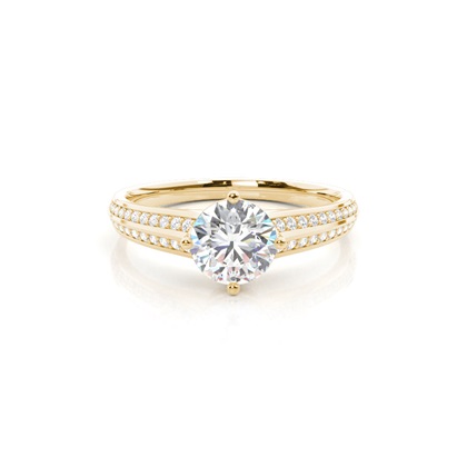 Yellow Gold Side Stone Diamond Rings