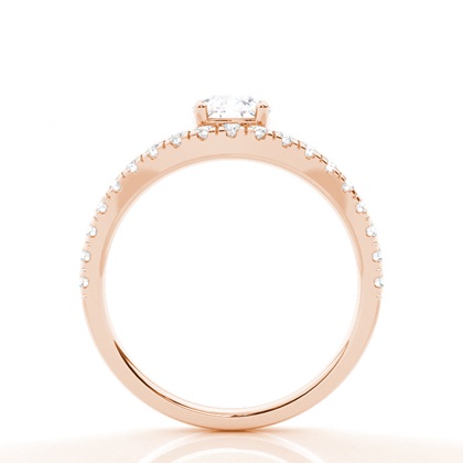 Prong Round Side Stone Moissanit Verlobungsring