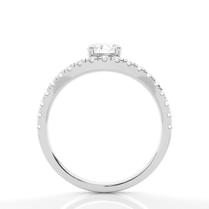 Prong Set Round Side Stone Diamond Engagement Ring
