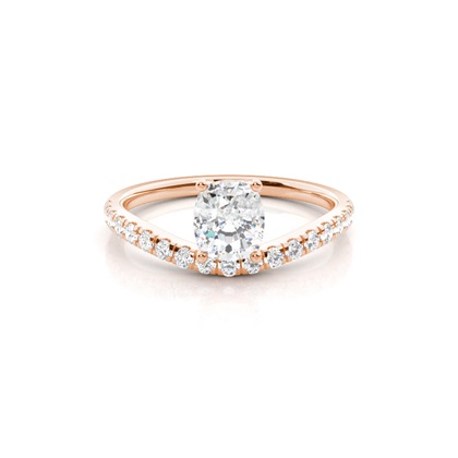 Prong Set Round Side Stone Diamond Engagement Ring
