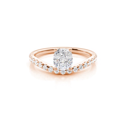 Prong Round Side Stone Moissanite Engagement Ring