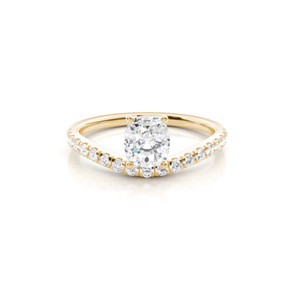 Prong Set Round Side Stone Diamond Engagement Ring