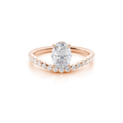 Prong Round Side Stone Moissanite Engagement Ring